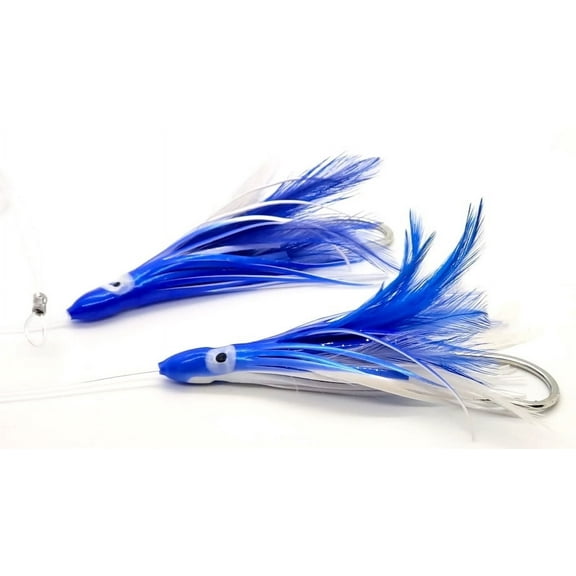 Jaw Lures Tuna and Mahi Feathers Blue/ White