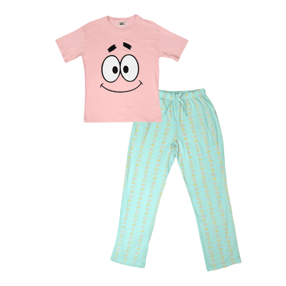 Pijama BoB Esponja para Mujer, de Algodón Rosa Talla ECH, 2 Piezas