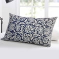 thumbnail image 5 of Blue Boho Flower Throw Pillow Cover 20 x 26 Inch Decorative Pillow Cover Country Vintage Tribal Ethnic Motifs Lumbar Pillowcase Seasonal Rectangle Cushion Case for Couch Sofa Bed Living Room, 5 of 7