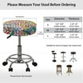thumbnail image 6 of Renewold Hippie Flower Colorful Stool Covers Round Elastic 12"-14" Round Bar Stool Seat Cover Protector Breathable Saddle Stool Slipcover - 2 Count, 6 of 6