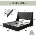 thumbnail image 7 of Feonase Queen Bed Frame with 4 Storage Drawers, Upholstered Storage Bed with Charging Station, Tufted Wingback Headboard, No Box Spring Needed, Dark Grey, 7 of 7