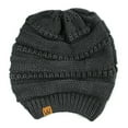 thumbnail image 2 of Wrapables® Slouchy Winter Beanie Cap Hat Set of 2, Charcoal Grey and Beige, 2 of 4