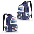 thumbnail image 2 of Xixirimido Cartoon Police Car Print 17" Kids Backpack for Boys & Girls Large School Bags with Multi Pockets Elementary Middle High School Student Bookbag, 2 of 8