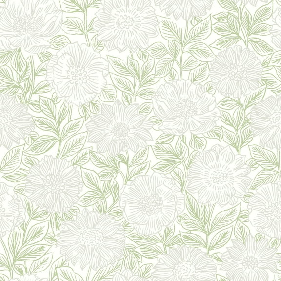 Chesapeake Faustin Green Floral Wallpaper