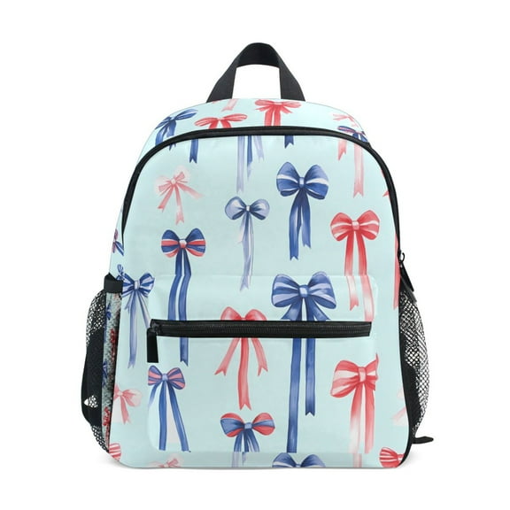 ALAZA Red Bows Blue School Backpack Small Bookbag Mini Bags