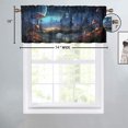 thumbnail image 4 of Mushroom Curtain Valances for Kitchen Windows Misty Forest Cartoon Fairy Tale Enchanted Forest Privacy Decorative Rod Pocket Short Window Valance Curtains 54 by 18 in, 1 Panel, 4 of 6