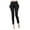 Black, variant on Ashirexll Women's Pants, Womens Casual Pants, Ladies' Fashion Elastic Waist Plus Size Casual Pants Summer Solid Color Casual Long Pants