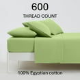 thumbnail image 2 of ABORN 600-TC 100% Egyptian Cotton Bedsheet |6-PC - California King, Sage| 18" Deep Pocket, 2 of 8