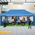 thumbnail image 4 of COBIZI Canopy Tent 10X20 Pop up Hollow Tent with 6 Removable Side Walls,Outdoor Event Party Canopy,Instant Portable,Suitable for Parties,Weddings,Camping and Beaches,with Wheeled Bag,Blue, 4 of 8
