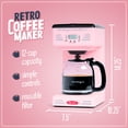 thumbnail image 2 of Nostalgia Retro Coffee Maker, 12-Cup Programmable Vintage Coffee Machine with Anti-Drip Carafe, Pink, 2 of 7