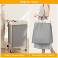 thumbnail image 4 of BGTREND 160L Rolling Laundry Hamper with Removable Bag, Round Steel Frame and Handle, Gray, 4 of 5
