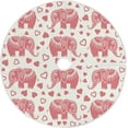 thumbnail image 1 of FMSHPON Valentine's Day Cute Tropical Tribal Elephants Love Heart (4) Xmas Christmas Tree Skirt Stand Mat for Holiday Party Decoration Indoor Outdoor 48 inches, 1 of 6
