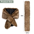 thumbnail image 4 of Gustave Women's Faux Fur Collar Shawl Wraps Cross Front Scarf Shrug Stole Winter Elegant Dress Cover Up Coat Shawls for Bridal Wedding Evening Party - White, 4 of 8
