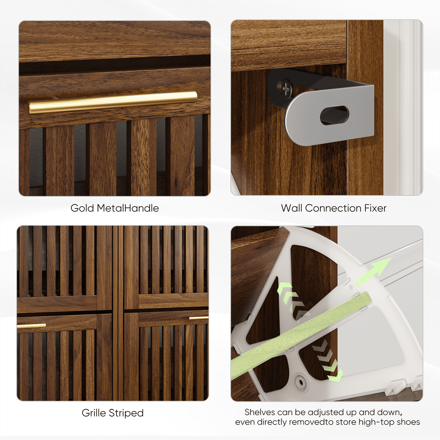 Hommoo 23.6-inch Shoe Cabinet, 2 Flip Drawers Freestanding Shoe Cabinet, Suitable for Corridors and Entrances, Walnut