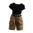 thumbnail image 1 of Figuras de acción masculinas, conjunto de pantalones cortos, accesorios de cosplay, camiseta, cinturón de cuero para Hebilla redonda, 1 of 9