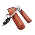 thumbnail image 1 of Llave de barrena manual con funda de cuero PU, clavija de taladro de madera para mochilero y senderismo marrón, 1 of 8