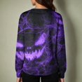 thumbnail image 5 of LNZGNM Halloween Women's Scrub Jacket Long Sleeve Button Front Lightweight Layering Comfortable Breathable Nurse Work Hospital,Purple(M), 5 of 6
