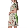thumbnail image 2 of Womens Summer A-Line Dresses Casual Short Sleeve T-Shirt Dress Beach Sundress, Italian Cuisine Italy Vintage, 2 of 7