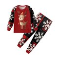 thumbnail image 2 of eczipvz Toddler Boys Christmas Reindeer Pajamas Kids Holiday Pajamas Girls Snowman Sleepwear Santa Pjs Red 6-7 Years, 2 of 5