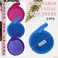 thumbnail image 2 of Microfiber Facial Scrubber, Three Packs of 3 (9 Total Scrubbers) - Assorted Colors, 2 of 9