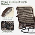 thumbnail image 6 of Dateyes 3 Pieces Patio Furniture Set, Patio Swivel Rocker Chairs Set of 2, Wicker Outdoor Bistro Set with Rocking Chair, Thickened Cushions and Table for Porch (Beige), 6 of 7