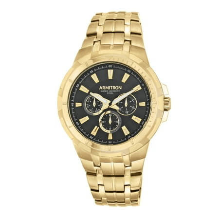 Armitron Men's Round Dress Gold/Black Bracelet Strap Watch