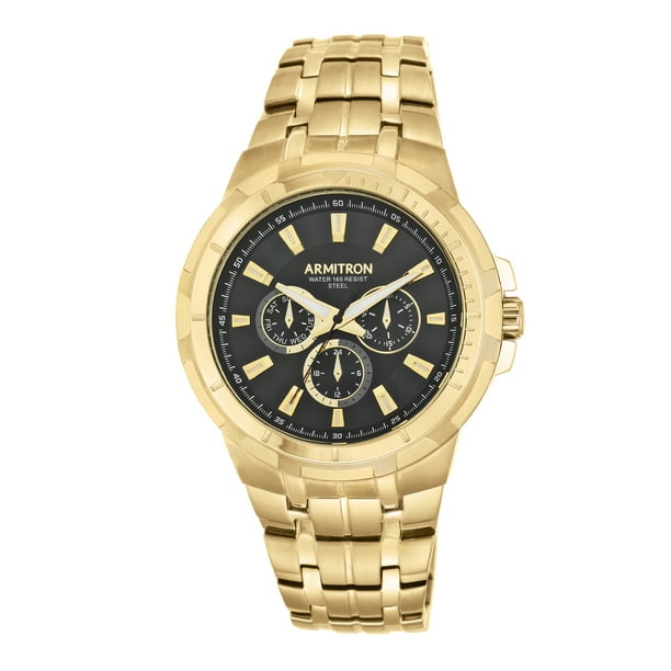 Armitron - Armitron Men's Round Dress Gold/Black Bracelet Strap Watch - Walmart.com - Walmart.com