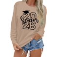thumbnail image 3 of Chandails pour Femmes Chandail de Base d'Automne à Enfiler avec Imprimé de Lettres Col Rond Haut Superposable Coupe Confortable Chandail Femme Kaki TTG, 3 of 7