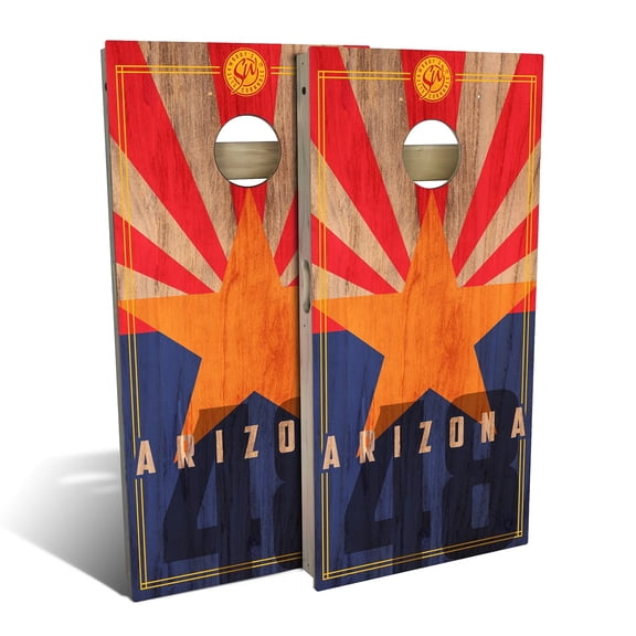 Skip's Garage | Arizona State Flag 2.0 Cornhole Board Set | Includes Boards & Bags | Choose Your Size & Accessories