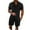 Black, variant on Miqool Men's 2 Pieces Outfits Casual Short Sleeve Button Down Shirt and Shorts Set Summer Beach Yoga Matching Set Athletic Jogging Tracksuit