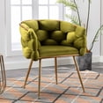 thumbnail image 6 of Olive Green Velvet Chair / Great for Interior Decoration / Smooth Lines and Ornate Appearance, 6 of 6