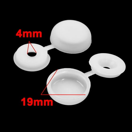 50 Pcs White 4mm Dia Nut Screw Bolt Caps Cover Interior Decoration