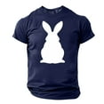 thumbnail image 2 of ibuvkizy Bunny Rabbit Easter Graphic T-shirts for Men,Men's Casual Short Sleeve Easter Print Crew-neck Top Short Sleeve Top/shirt Navy,XXL, 2 of 4