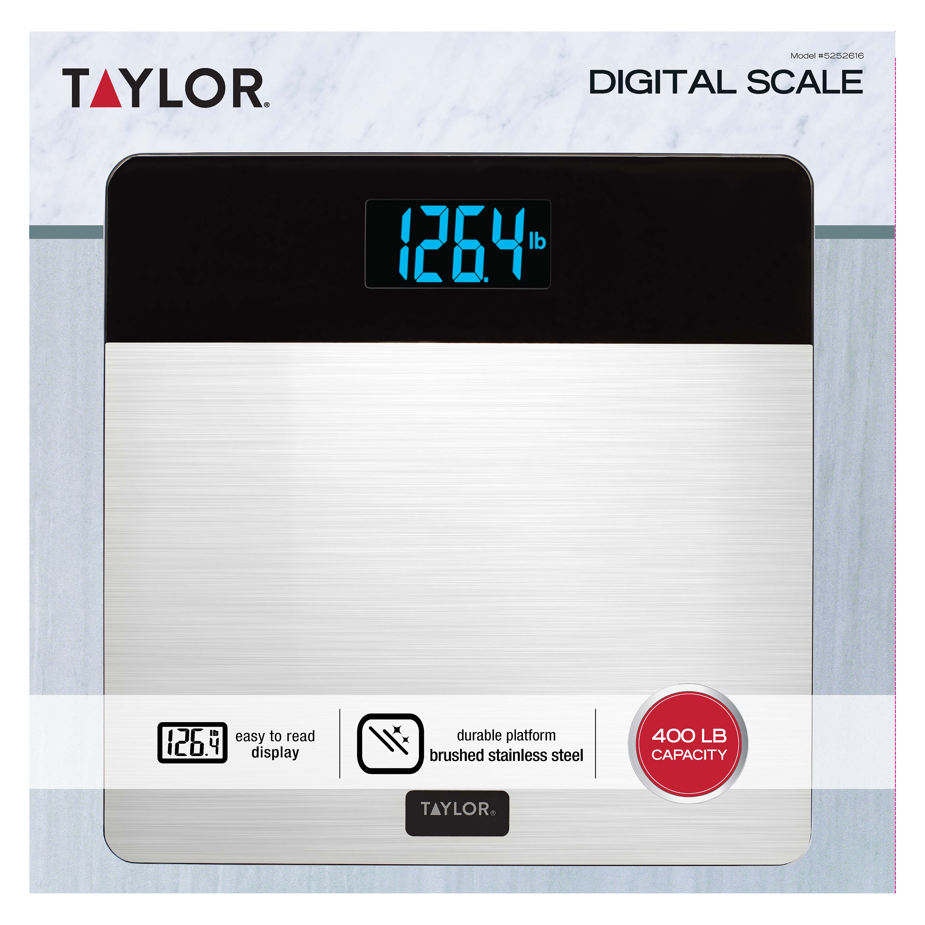 Taylor Precision Digital Bathroom Scale 400 Lb Stainless photo 4