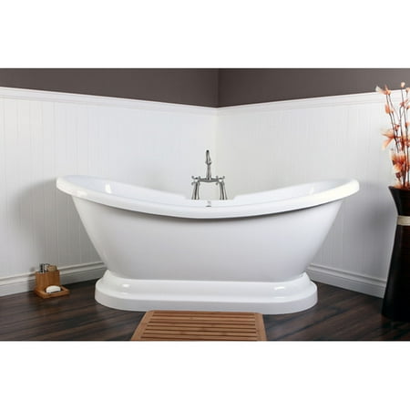 kingston brass aqua eden 69'' x 28'' freestanding soaking bathtub