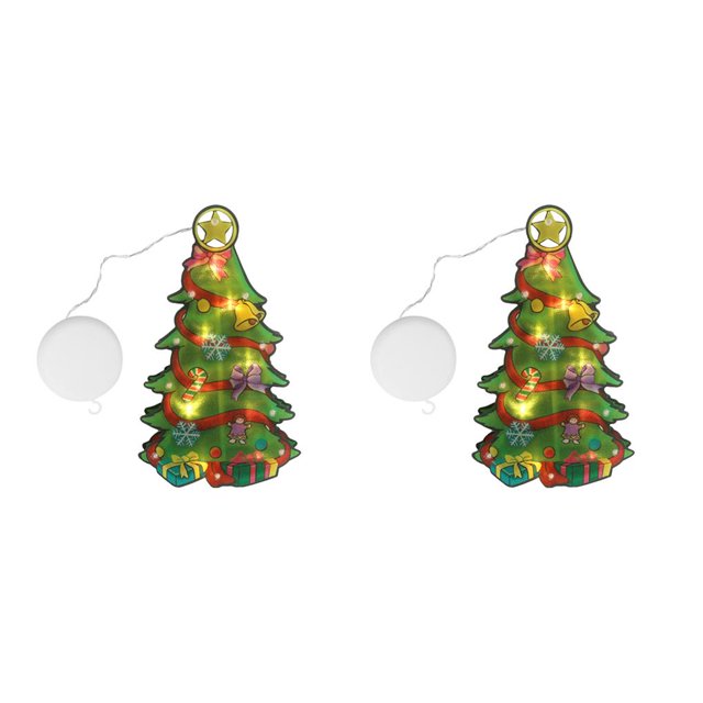 Yuarrent Decoración de Navidad Ventana Colgante Colgante Árbol de Navidad Tienda de vacaciones Lechón Lámpara de luz, árbol de Navidad Type1 NO1
