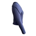 thumbnail image 3 of Suéter George para Mujer, con Cierre al Frente, Cuello Largo, Diseño Cables Azul Talla EG, 3 of 4