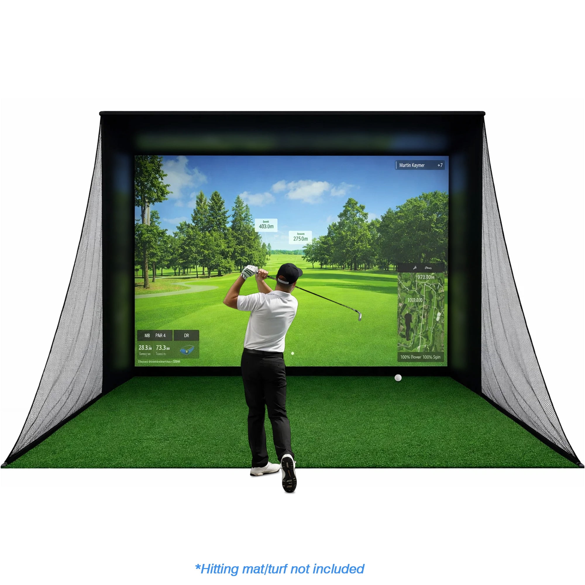 Golf Simulator Enclosure with Upgraded Impact Screen – Heavy-Duty ...