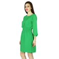 thumbnail image 3 of Phagun Casual Summer Dress Solid Short Length Long Sleeve Women Beach Sundress, 3 of 4