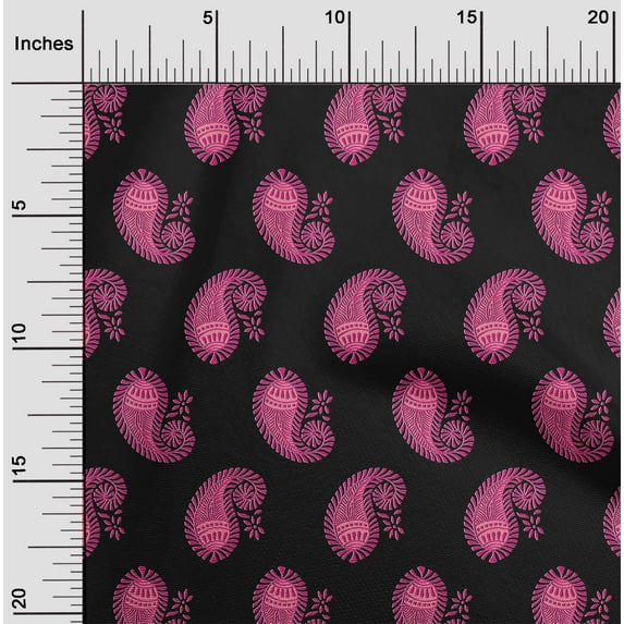 oneOone Georgette Viscose Fabric Paisley Block Fabric Prints By Yard 42 Inch Wide
