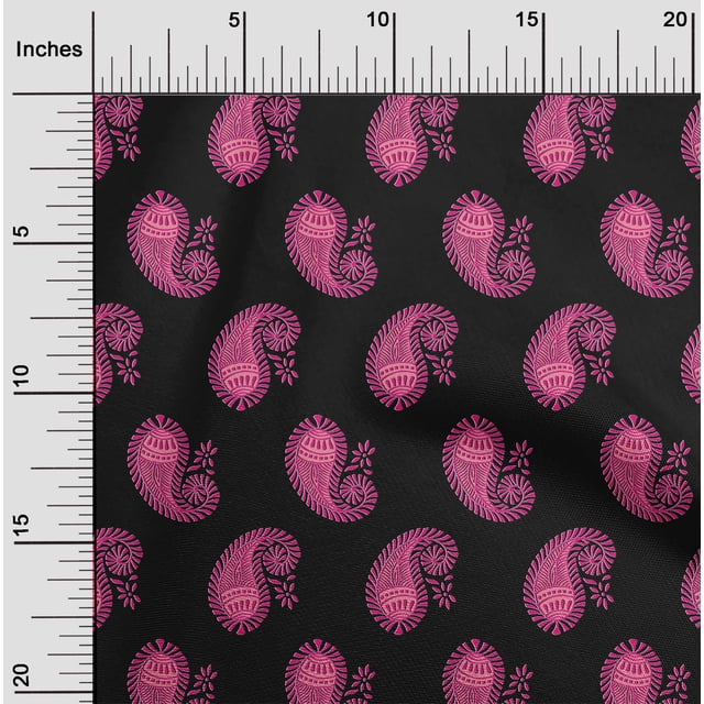 oneOone Cotton Flex Fabric Paisley Block Print Fabric BTY 40 Inch Wide