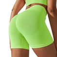 thumbnail image 3 of PEASKJP Women's Bike Shorts High Waist Tummy Control Soft Stretch Yoga Shorts for Bike Workout Yoga Shorts Green M, 3 of 4