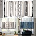 thumbnail image 4 of Baywell Boho Valance Curtain with Tassel Trim - 59 in Length - Semi Sheer Kitchen Valance Bedroom Bathroom Small Window Cafe Curtains - Rod Pocket Farmhouse Short Curtain - 59x17.7in, 4 of 4