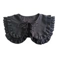 thumbnail image 2 of Rongfmy Women Double Ruffle Fake Collar Detachable False Collar for Sweater Sweaters Black, 2 of 9
