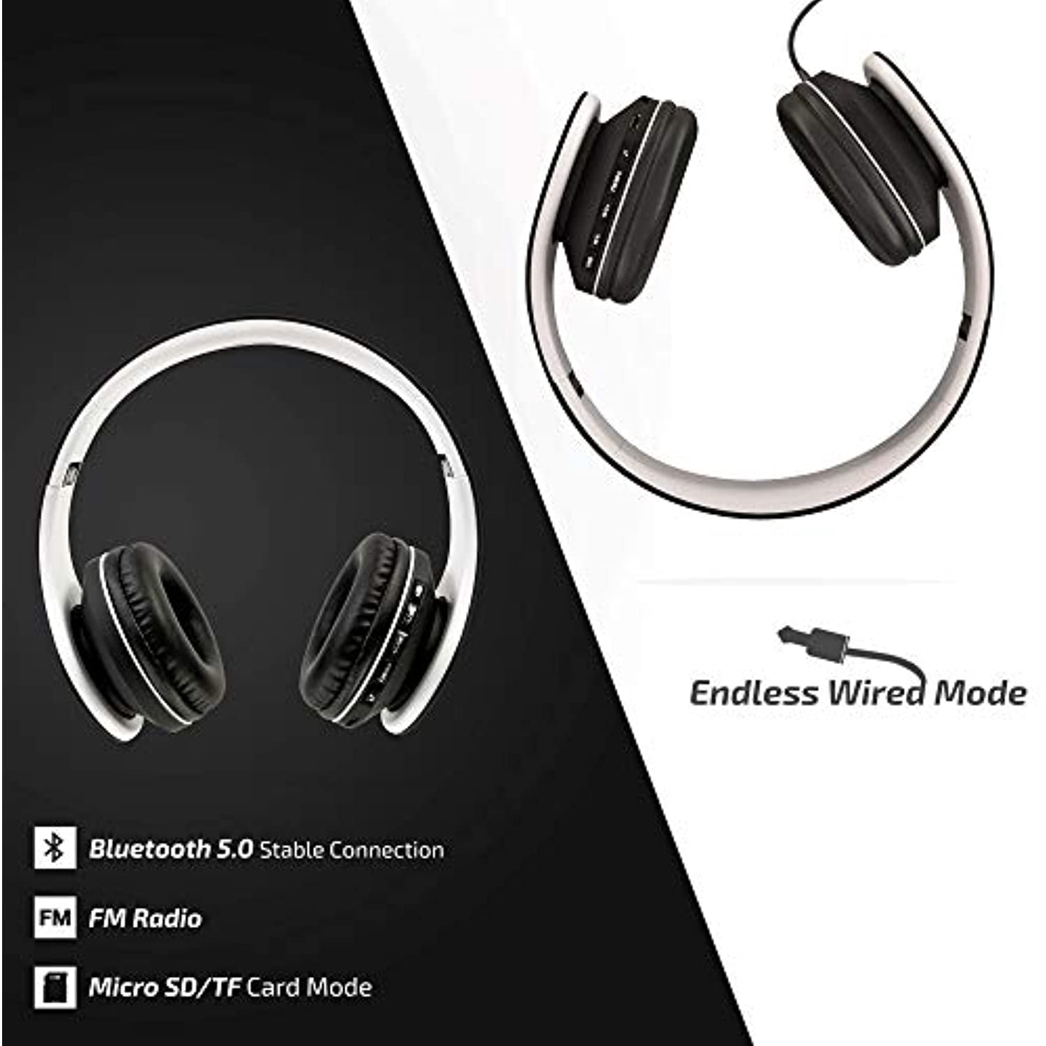Bluetooth Headphones, Louise \u0026 Mann Wireless Headphones Over-Ear, Stereo  Headset with Microphone, Soft Earmuffs, Bag for Transport for  Phones/Tablets/PC (Black/Gray) | Walmart Canada
