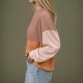 thumbnail image 3 of FAIWAD Long Sleeve Tops for Women Casual Loose Color Block Ribbed Knit Crewneck Pullover Trendy Work Clothes, 3 of 8