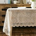 thumbnail image 4 of Warm Home Designs 54" x 72'' Lace Golden Linen Rectangle Tablecloth. AME Linen 54x72, 4 of 5