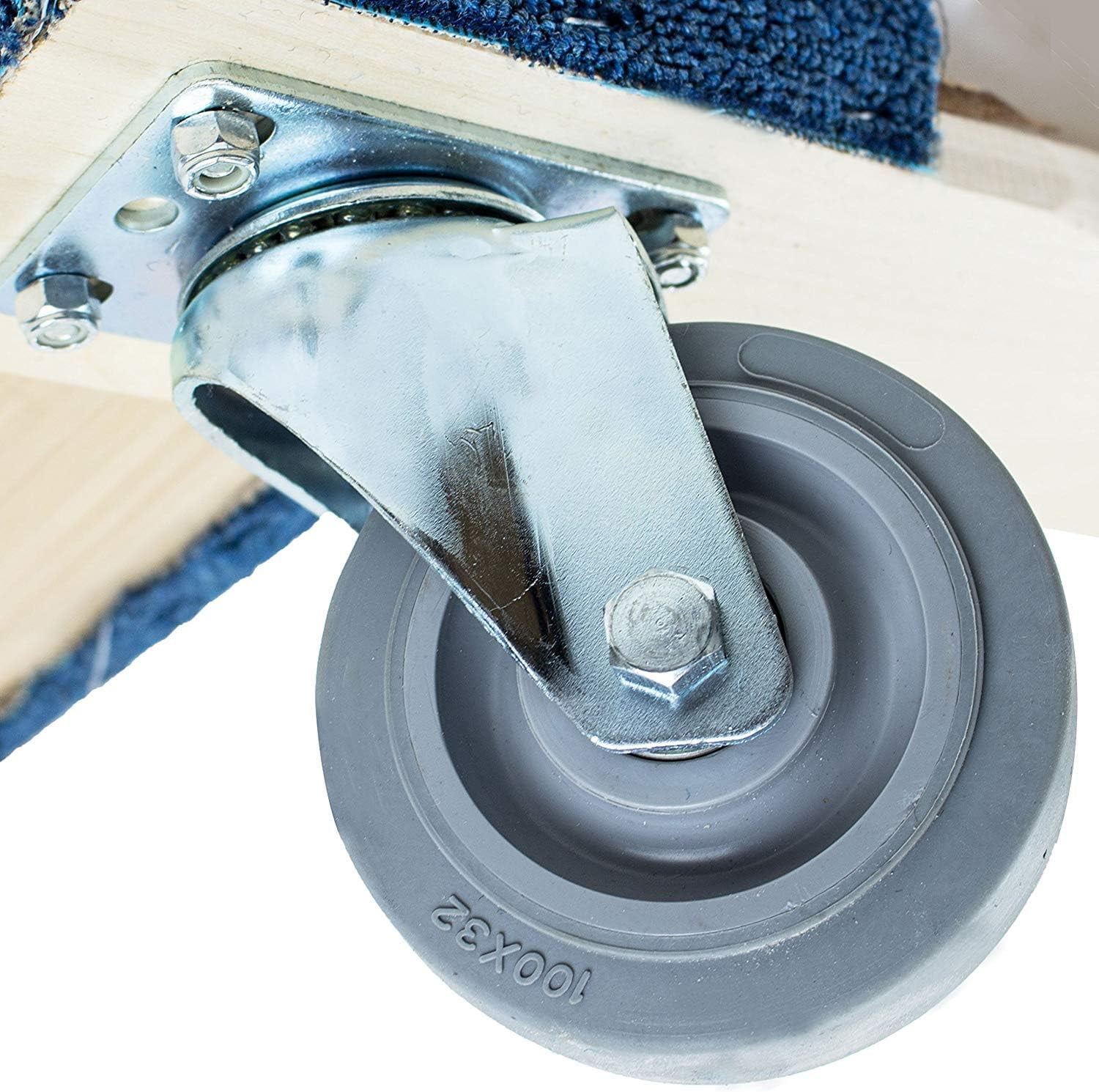 RK SAFETY 30"X17" Hardwood Furniture Dolly, 1200lbs Capacity Blue Carpet Dolly with 4" Solid Wheels