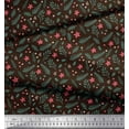 thumbnail image 3 of Soimoi Brown Viscose Chiffon Fabric Floral Leaves Fabric Prints By Yard 42 Inch Wide, 3 of 3