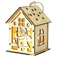 thumbnail image 2 of Christmas LED House Luminous Wooden Christmas Village Houses for Crafts Lighted Christmas Village with Mini Xmas Miniature Tree Decor Winter Snow Christmas Village Decorations Set Craft Gife, 2 of 6